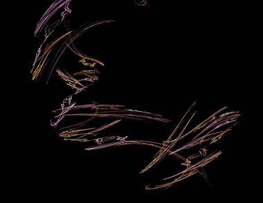 Siyah Renk Üzerine Bir Dijital Fraktal Resmi