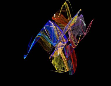 Siyah Renk Üzerine Bir Dijital Fraktal Resmi