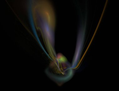 Siyah Renk Üzerine Bir Dijital Fraktal Resmi