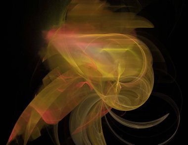 Siyah Renk Üzerine Bir Dijital Fraktal Resmi