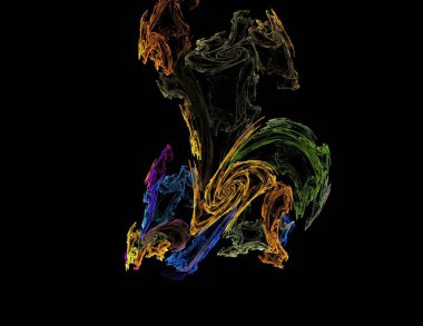 Siyah Renk Üzerine Bir Dijital Fraktal Resmi