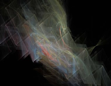 Siyah Renk Üzerine Bir Dijital Fraktal Resmi