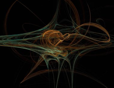 Siyah Renk Üzerine Bir Dijital Fraktal Resmi