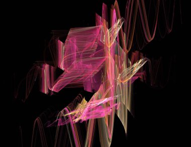 Siyah Renk Üzerine Bir Dijital Fraktal Resmi