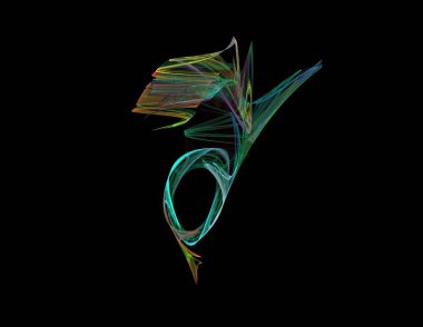 Siyah Renk Üzerine Bir Dijital Fraktal Resmi