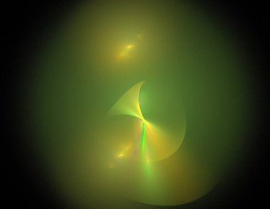 Siyah Renk Üzerine Bir Dijital Fraktal Resmi