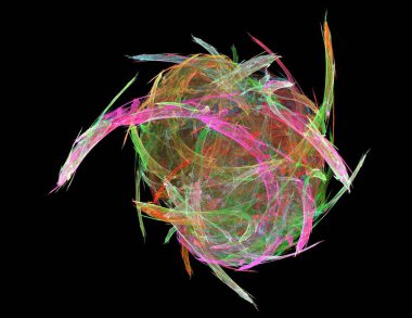 Siyah Renk Üzerine Bir Dijital Fraktal Resmi