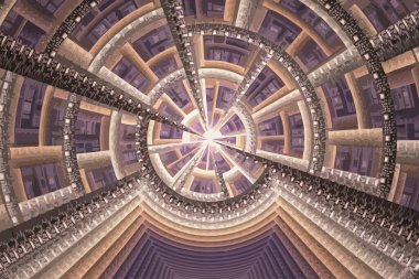 Dijital fraktal ile çok renkli bir çizimi