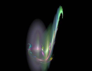 Siyah Renk Üzerine Bir Dijital Fraktal Resmi