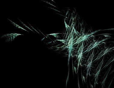 Siyah Renk Üzerine Bir Dijital Fraktal Resmi