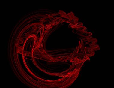 Siyah Renk Üzerine Bir Dijital Fraktal Resmi