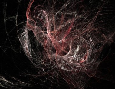 Siyah Renk Üzerine Bir Dijital Fraktal Resmi