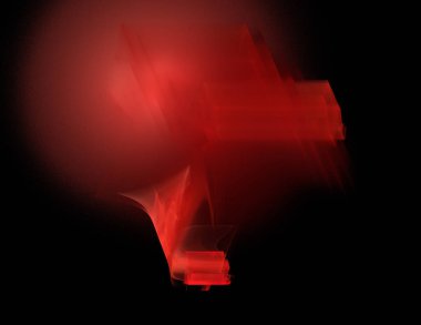 Siyah Renk Üzerine Bir Dijital Fraktal Resmi