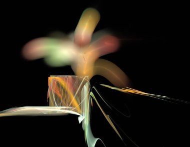 Siyah Renk Üzerine Bir Dijital Fraktal Resmi