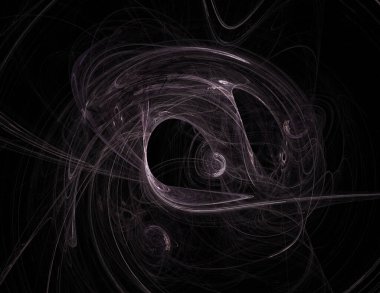 Siyah Renk Üzerine Bir Dijital Fraktal Resmi