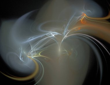 Siyah Renk Üzerine Bir Dijital Fraktal Resmi