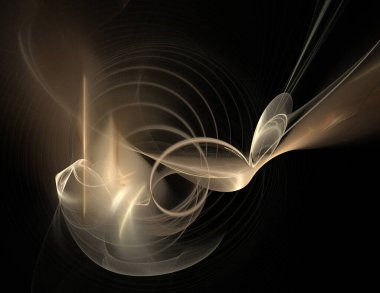 Siyah Renk Üzerine Bir Dijital Fraktal Resmi