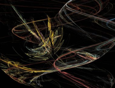 Siyah Renk Üzerine Bir Dijital Fraktal Resmi