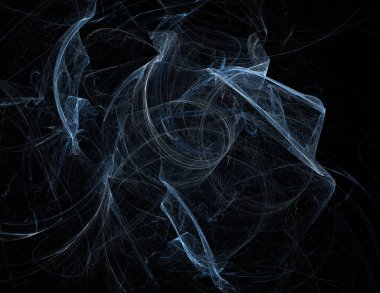 Siyah Renk Üzerine Bir Dijital Fraktal Resmi