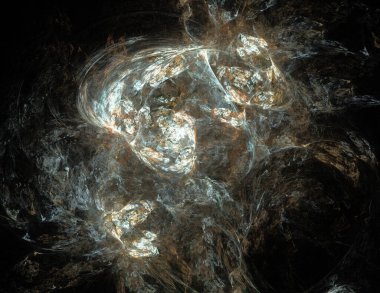 Siyah Renk Üzerine Bir Dijital Fraktal Resmi