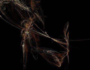 Siyah Renk Üzerine Bir Dijital Fraktal Resmi