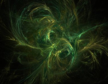 Siyah Renk Üzerine Bir Dijital Fraktal Resmi