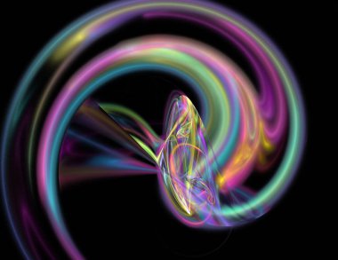 Siyah Renk Üzerine Bir Dijital Fraktal Resmi