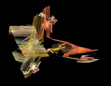 Siyah Renk Üzerine Bir Dijital Fraktal Resmi