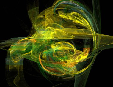 Siyah Renk Üzerine Bir Dijital Fraktal Resmi