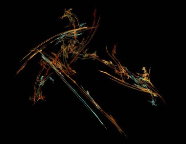 Siyah Renk Üzerine Bir Dijital Fraktal Resmi