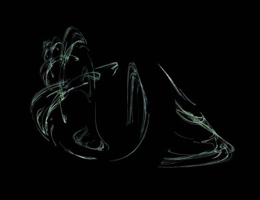 Siyah Renk Üzerine Bir Dijital Fraktal Resmi