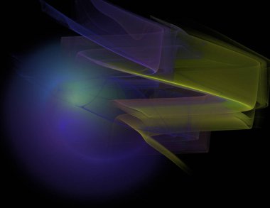 Siyah Renk Üzerine Bir Dijital Fraktal Resmi