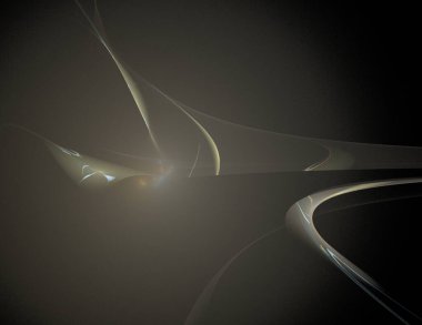 Siyah Renk Üzerine Bir Dijital Fraktal Resmi