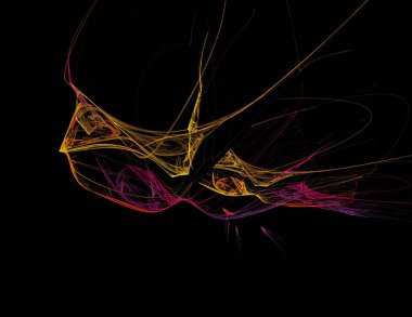 Siyah Renk Üzerine Bir Dijital Fraktal Resmi