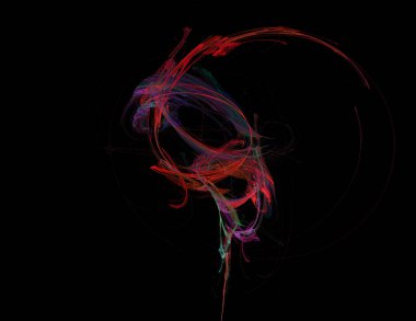 Siyah Renk Üzerine Bir Dijital Fraktal Resmi