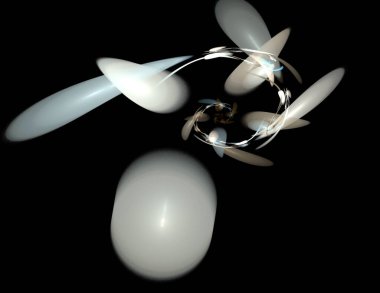 Siyah Renk Üzerine Bir Dijital Fraktal Resmi