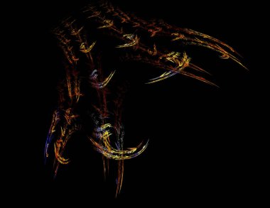 Siyah Renk Üzerine Bir Dijital Fraktal Resmi