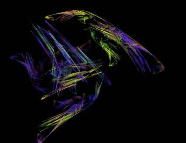 Siyah Renk Üzerine Bir Dijital Fraktal Resmi