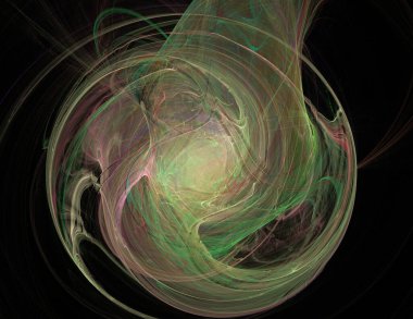 Siyah Renk Üzerine Bir Dijital Fraktal Resmi