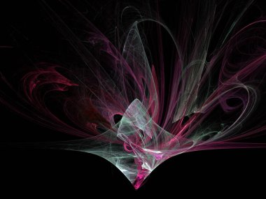 Siyah Renk Üzerine Bir Dijital Fraktal Resmi