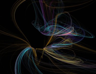 Siyah Renk Üzerine Bir Dijital Fraktal Resmi