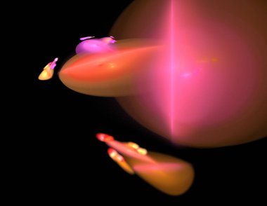 Siyah Renk Üzerine Bir Dijital Fraktal Resmi