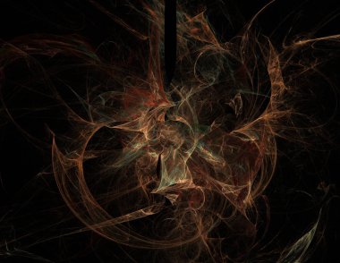 Siyah Renk Üzerine Bir Dijital Fraktal Resmi