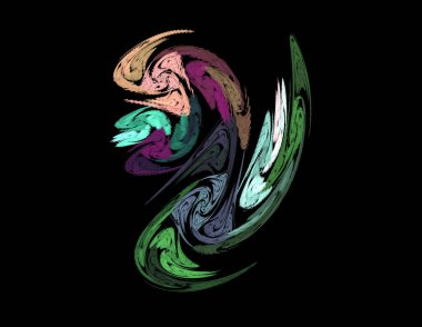 Siyah Renk Üzerine Bir Dijital Fraktal Resmi