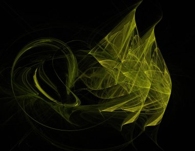 Siyah Renk Üzerine Bir Dijital Fraktal Resmi