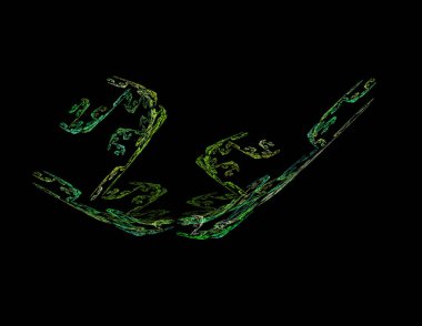 Siyah Renk Üzerine Bir Dijital Fraktal Resmi