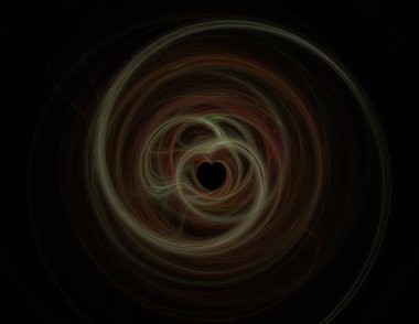 Siyah Renk Üzerine Bir Dijital Fraktal Resmi