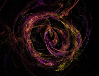 Siyah Renk Üzerine Bir Dijital Fraktal Resmi