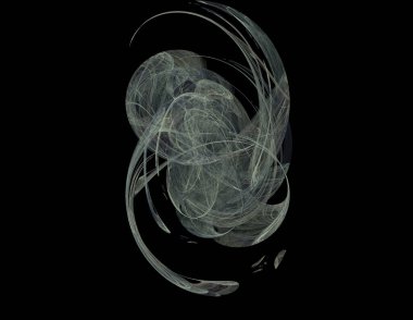 Siyah Renk Üzerine Bir Dijital Fraktal Resmi