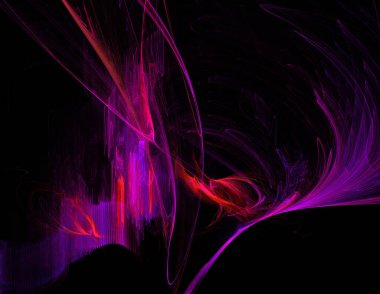 Siyah Renk Üzerine Bir Dijital Fraktal Resmi